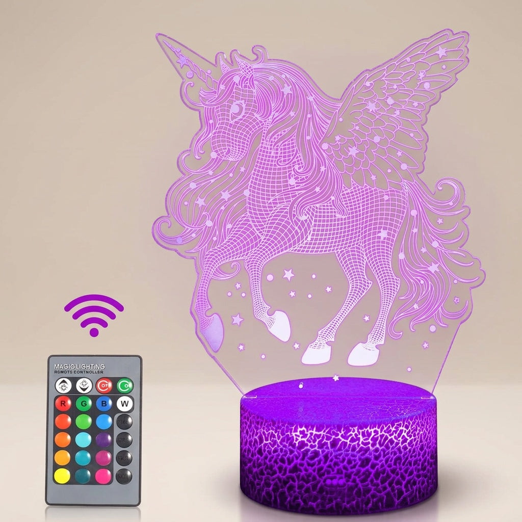 Unicorn 3D Night Light with LED Color Changing