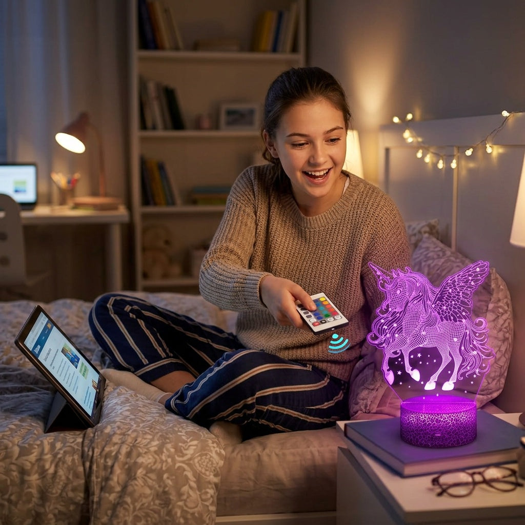 Unicorn 3D Night Light with LED Color Changing