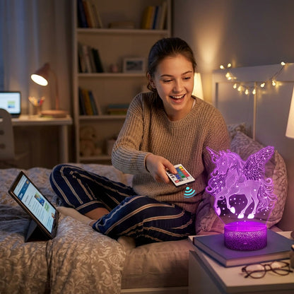 Unicorn 3D Night Light with LED Color Changing