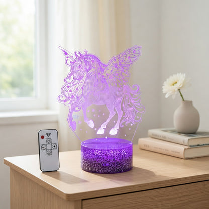 Unicorn 3D Night Light with LED Color Changing