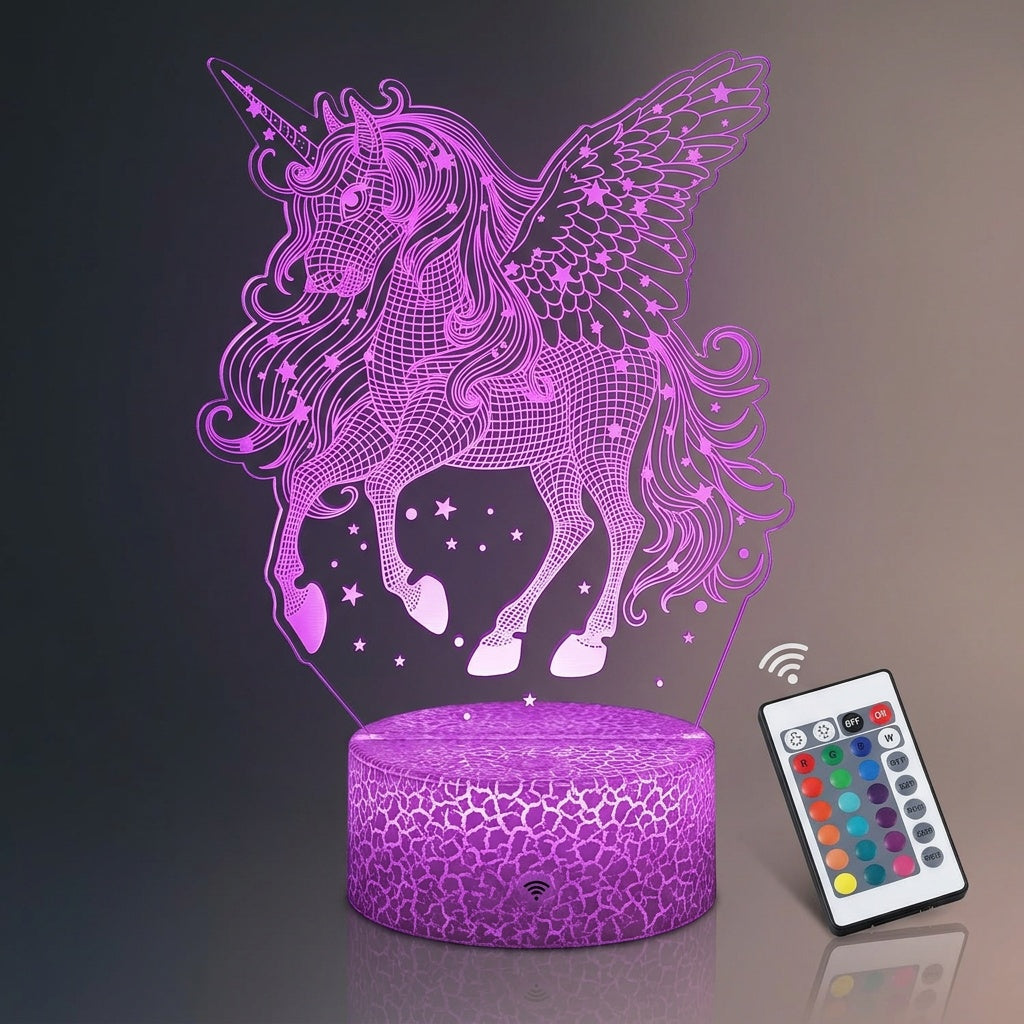 Unicorn 3D Night Light with LED Color Changing