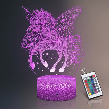 Unicorn 3D Night Light with LED Color Changing