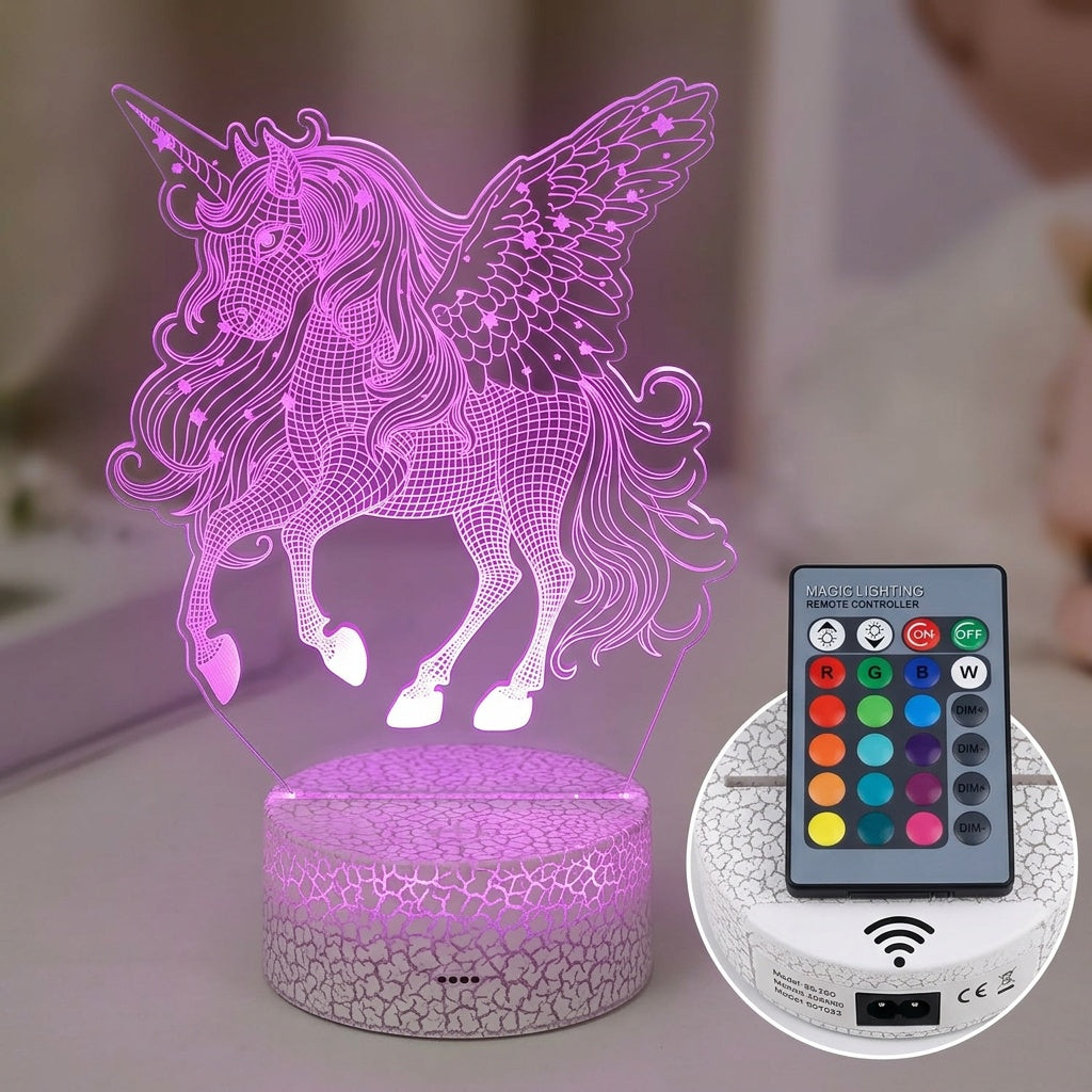 Unicorn 3D Night Light with LED Color Changing