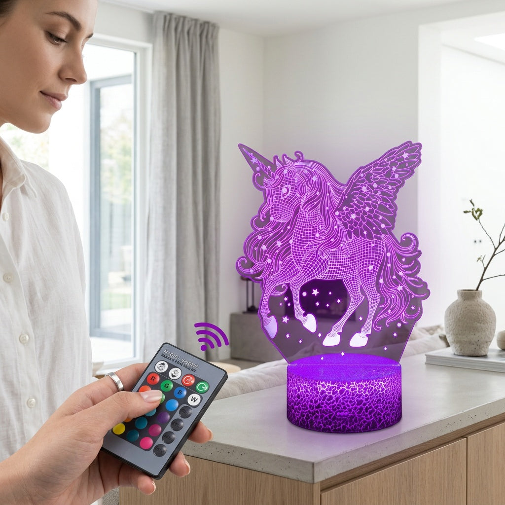 Unicorn 3D Night Light with LED Color Changing