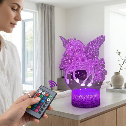 Unicorn 3D Night Light with LED Color Changing