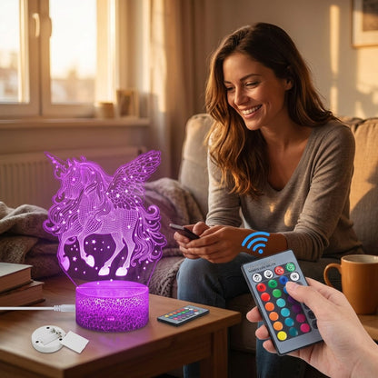Unicorn 3D Night Light with LED Color Changing