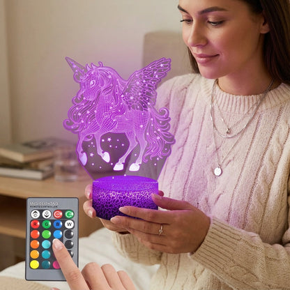 Unicorn 3D Night Light with LED Color Changing