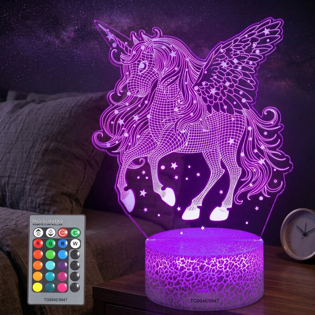 Unicorn 3D Night Light with LED Color Changing