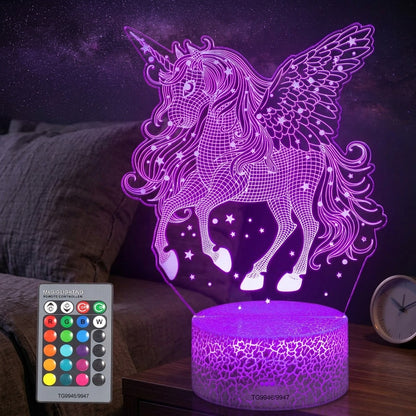 Unicorn 3D Night Light with LED Color Changing